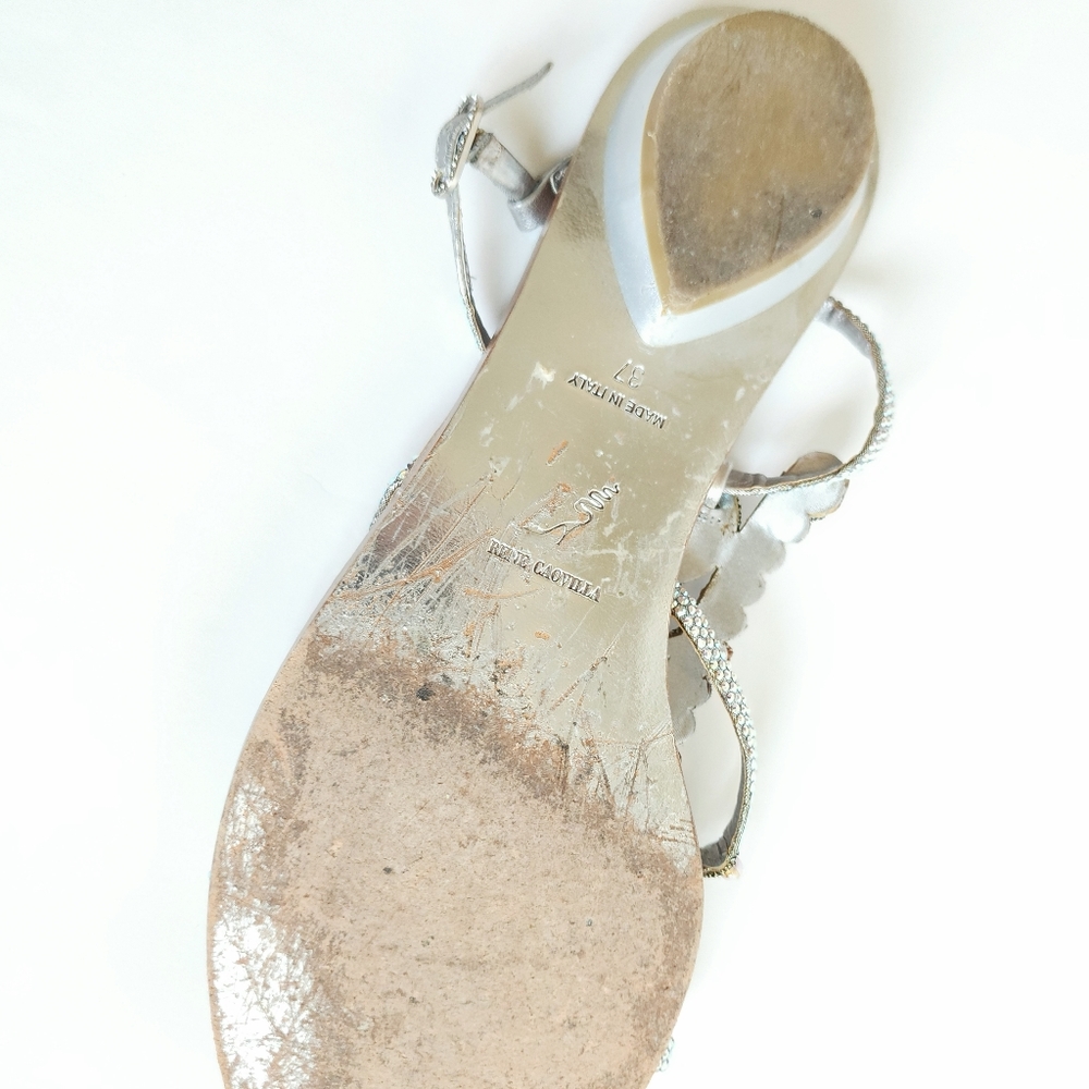 Rene Caovilla Lavender Bejewelled Sandals. - Picture 9 of 10